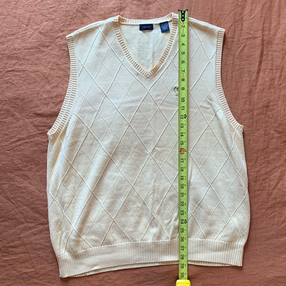 Vintage Izod Men’s Yellow Sweater Vest, Size L - Picture 4 of 6
